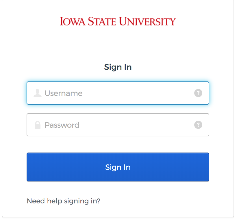 Iowa State University Single SignOn Account Setup