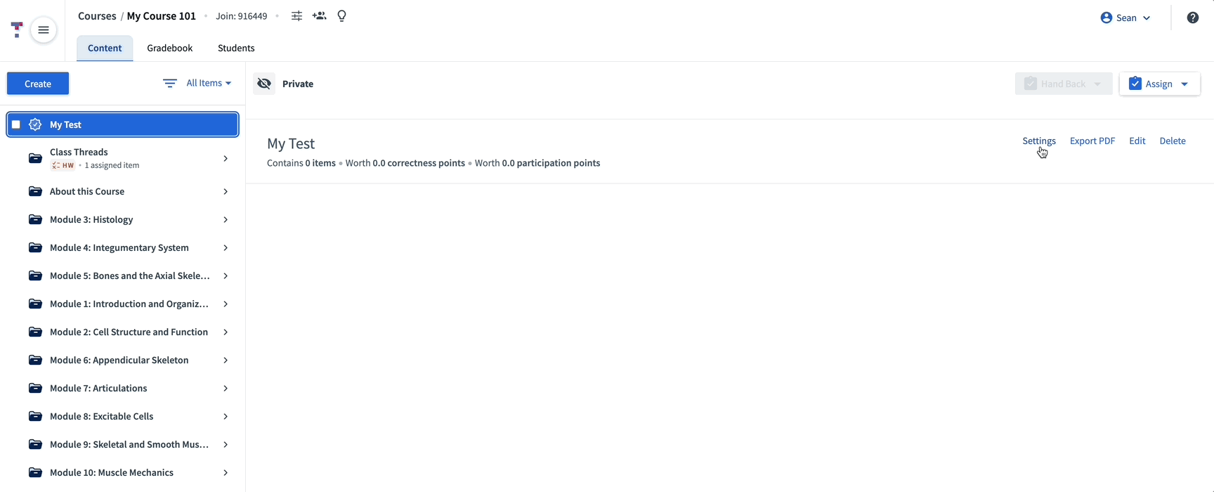 Professor Top Hat Test