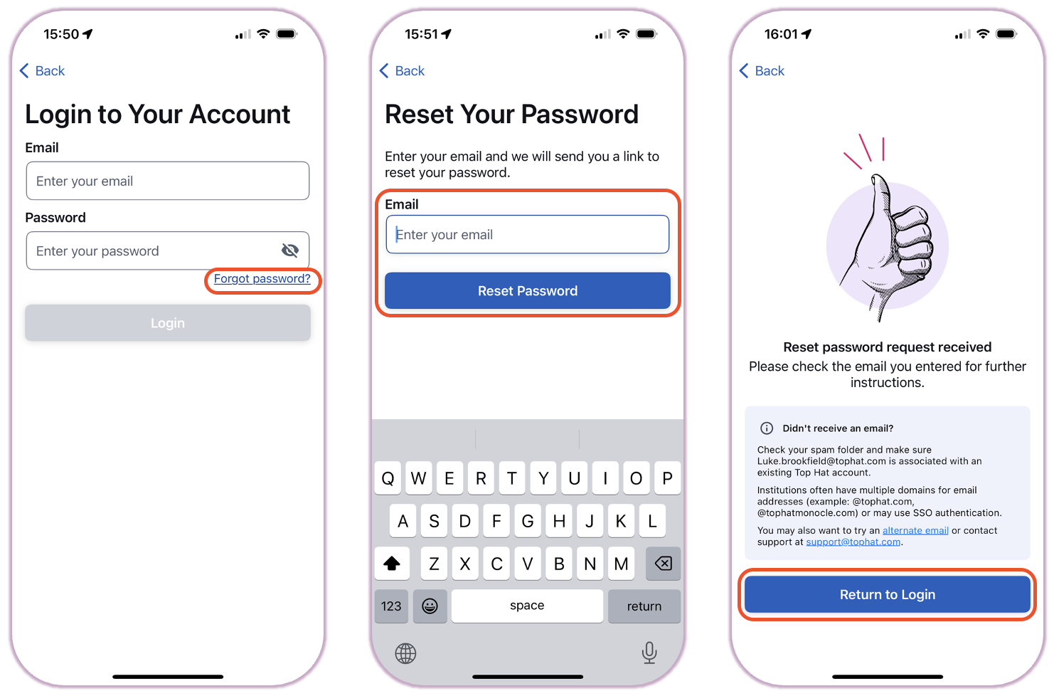 Updating / Resetting Account Password