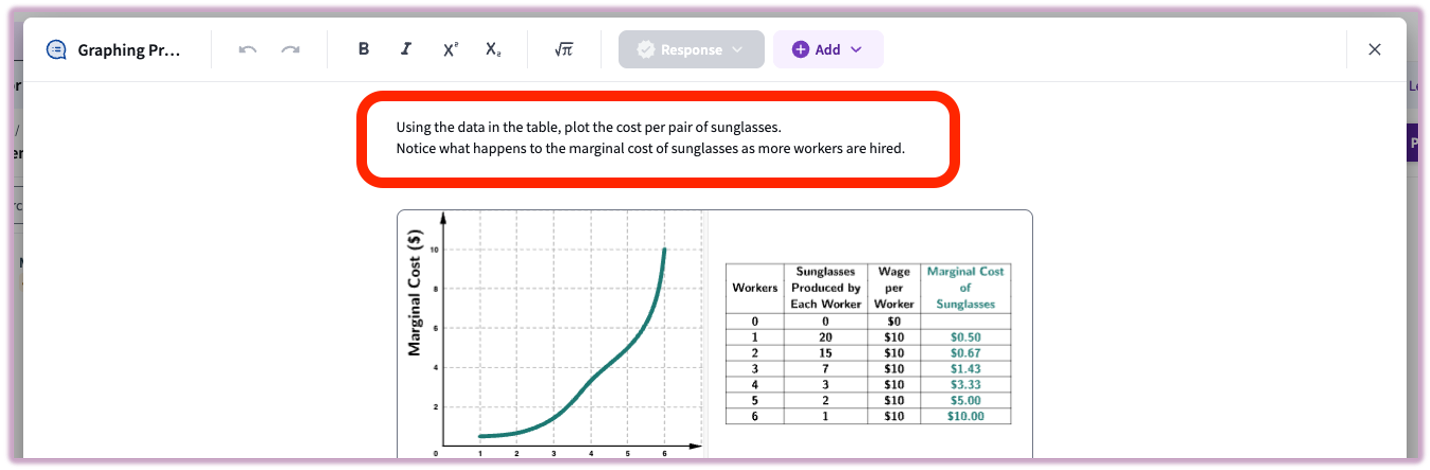 Educator: Gradable Graph Questions