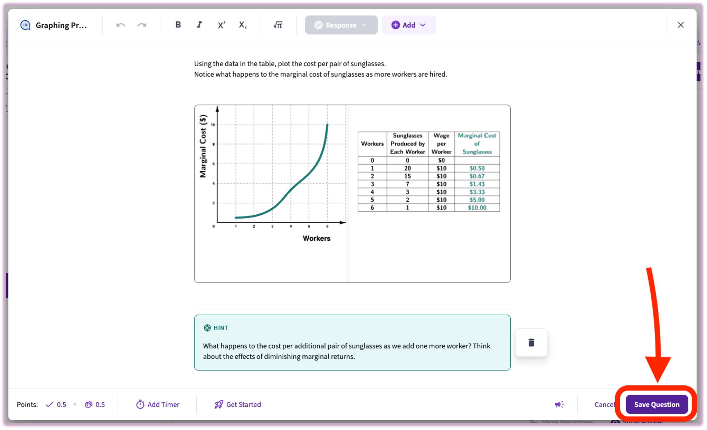 Educator: Gradable Graph Questions