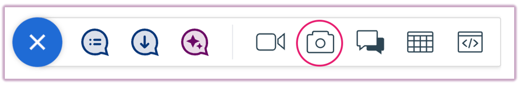 The interactive elements toolbar in Top Hat Pages with the landscape picture icon highlighted for image insertion.