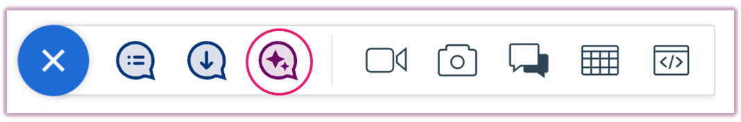 The interactive elements toolbar highlighting the ACE AI generation icon.