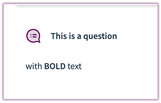 A Top Hat question interface showing the word 'bold' in a heavier font weight.
