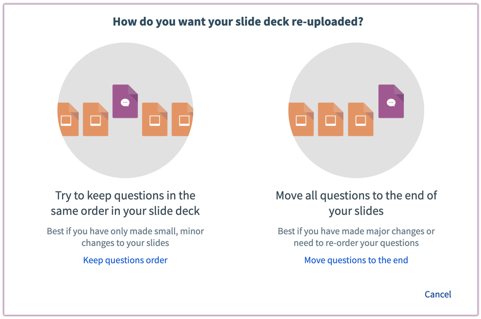 [Top Hat slide preview pane highlighting the Re-upload slides button]