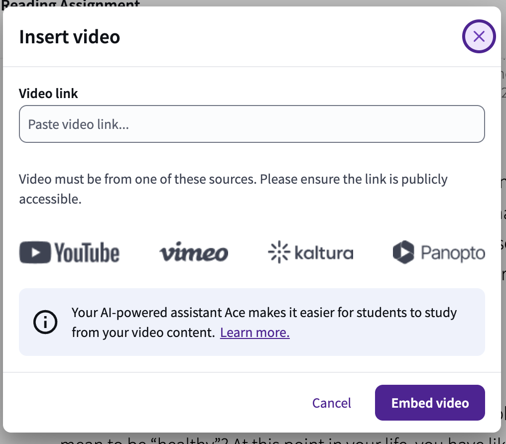 Educator: Uploading Files and Embedding Videos